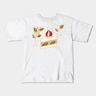 Green Tea and Strawberry Cake Kids T-Shirt